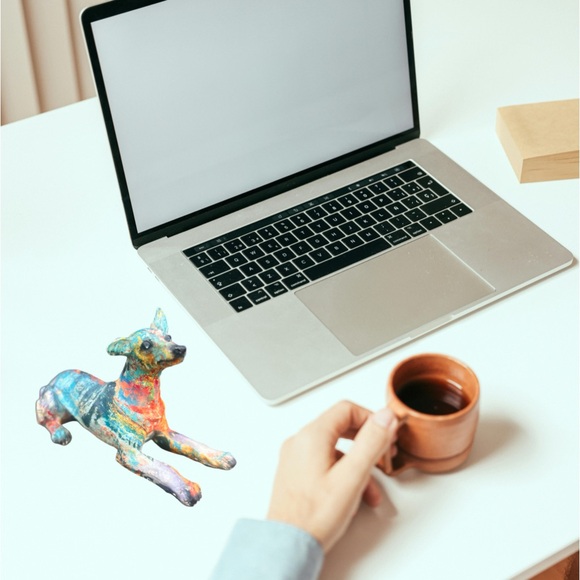 Graffiti Dog Statue Mini Resin Home Decor NWOT - Picture 9 of 9